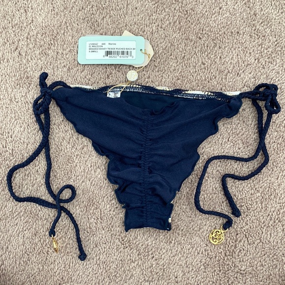 Luli Fama El Malecon Triangle Top And Wavey Ruched Back Brazilian Bottom Size XS - Picture 9 of 17